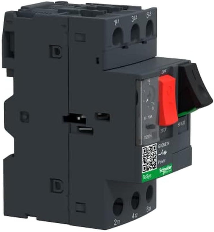 Schneider Electric | GV2ME14 - Motorschutzschalter, 3p, 6-10A, Tasterbetätigung, Schraubanschluss -
