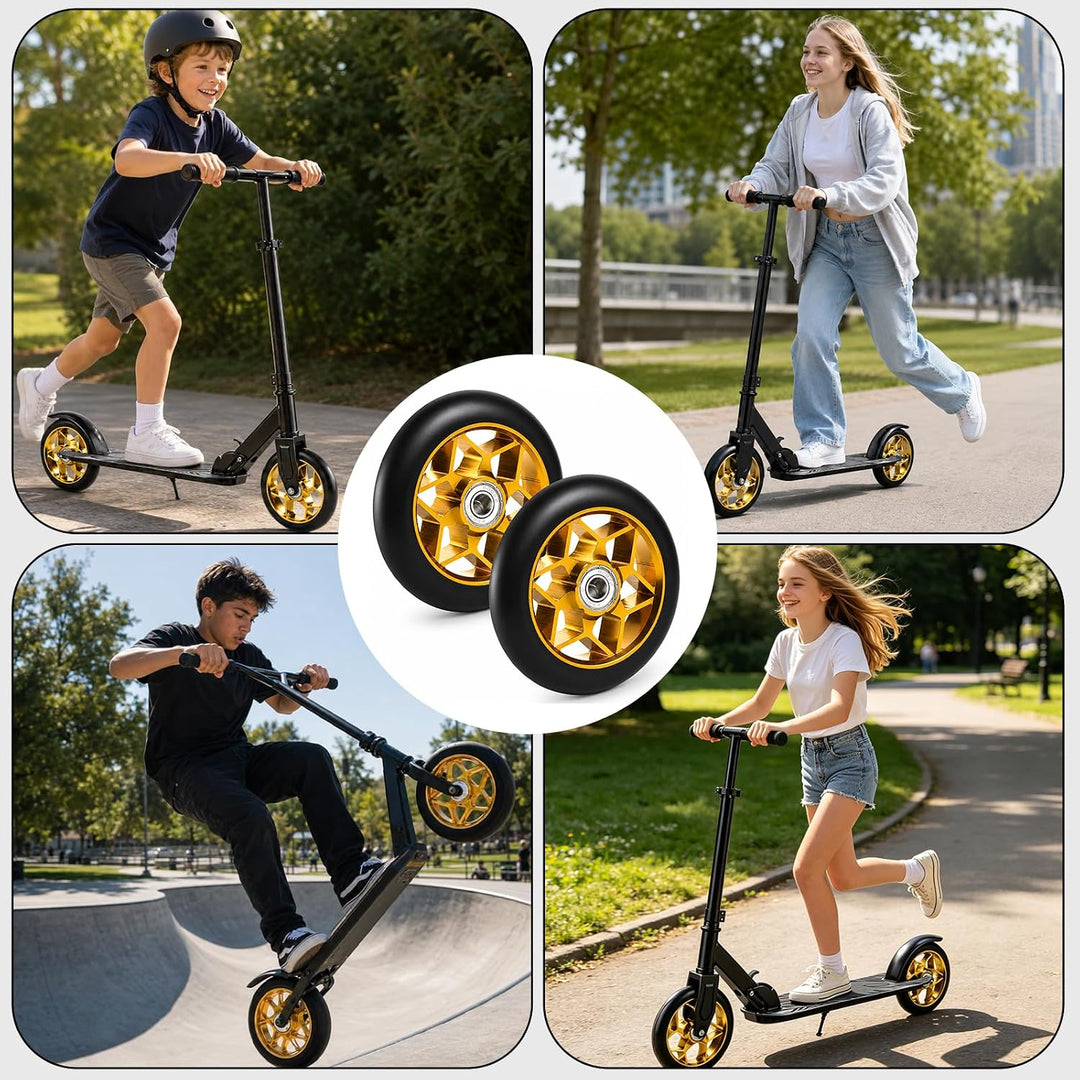 2 Stück Stunt Scooter Reifen 110mm - Ersatzräder für Stuntscooter &amp; Kickroller, Thickened PVC Roller
