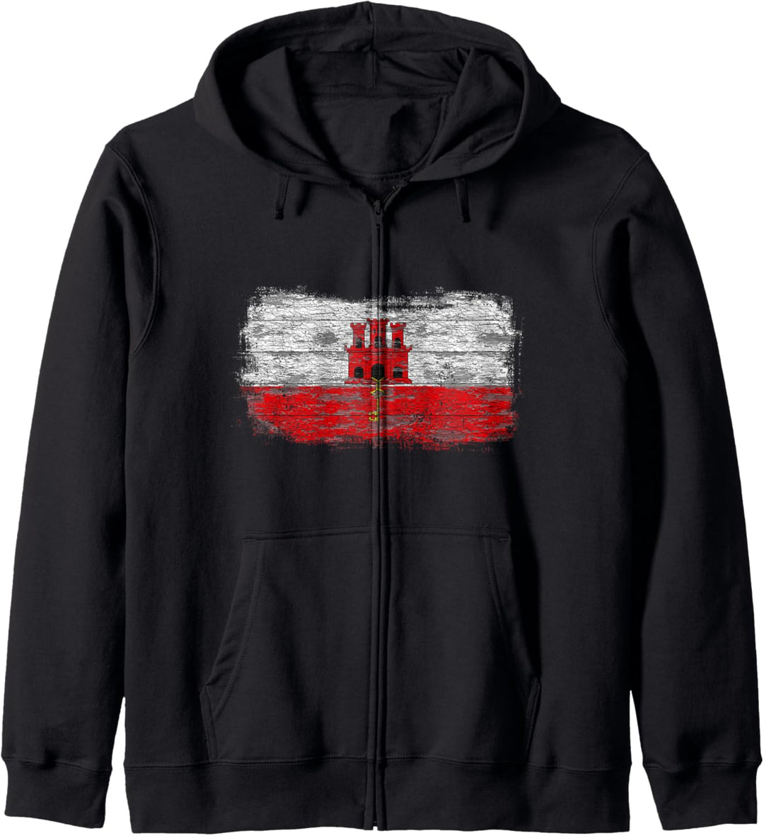 Rustikale Nationalflagge von Gibraltar Kapuzenjacke