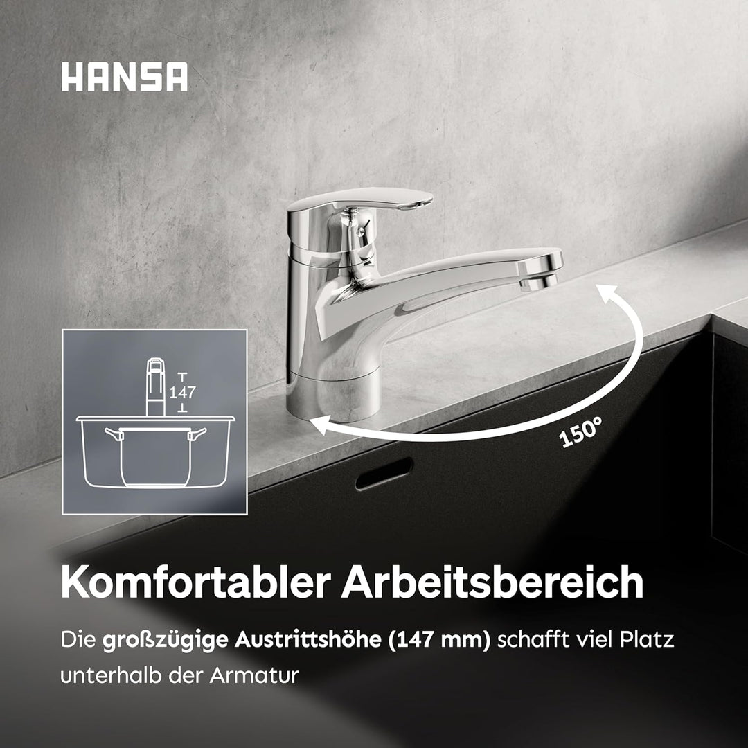 Hansa 01142283 Hansamix Spültisch-Einhand-Einlochbatterie, Chrom