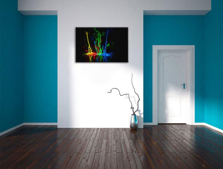 Pixxprint Farbspritzer als Leinwandbild/Grösse: 100x70 cm/Wandbild/Kunstdruck/fertig bespannt, 100x7