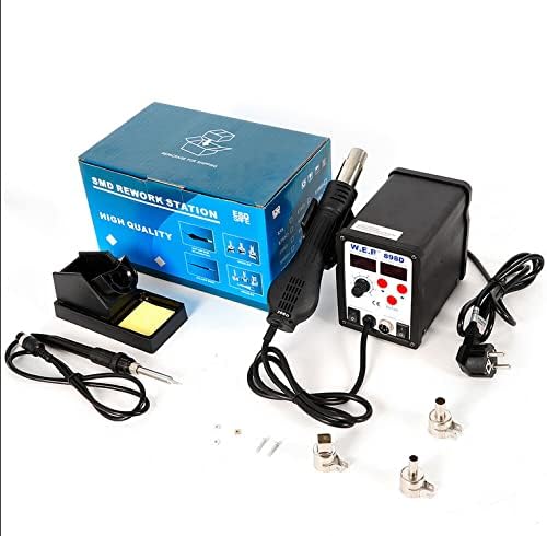 Lötstation Lötkolben Reichweit 898D 2IN1 LCD ESD SMD Lötmaschine 700W Leistungsstarke Heissluft-Rewo
