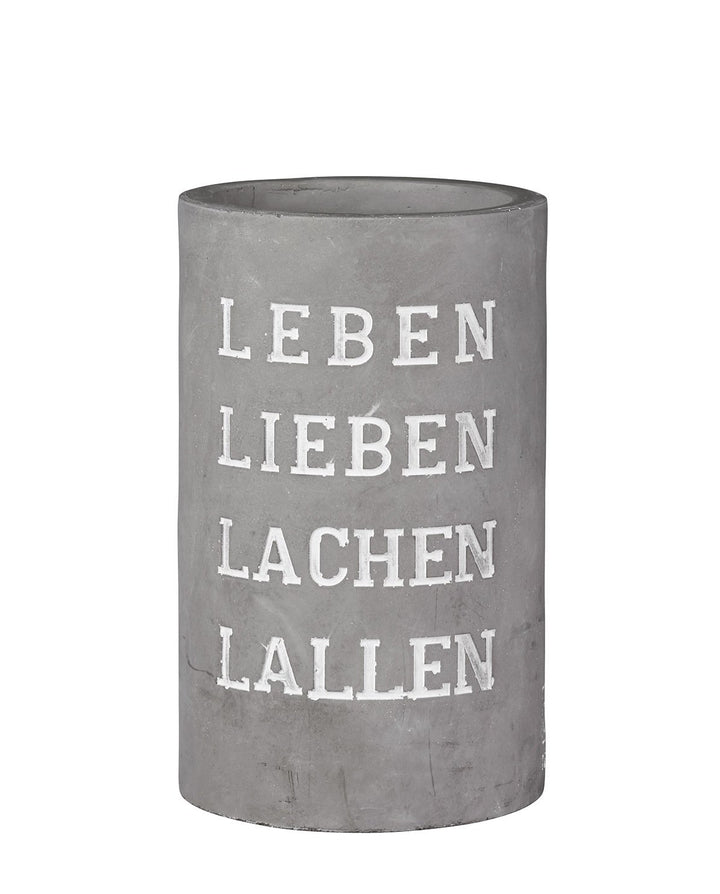 Räder Vino Beton Weinkühler Leben Lieben Lachen Lallen