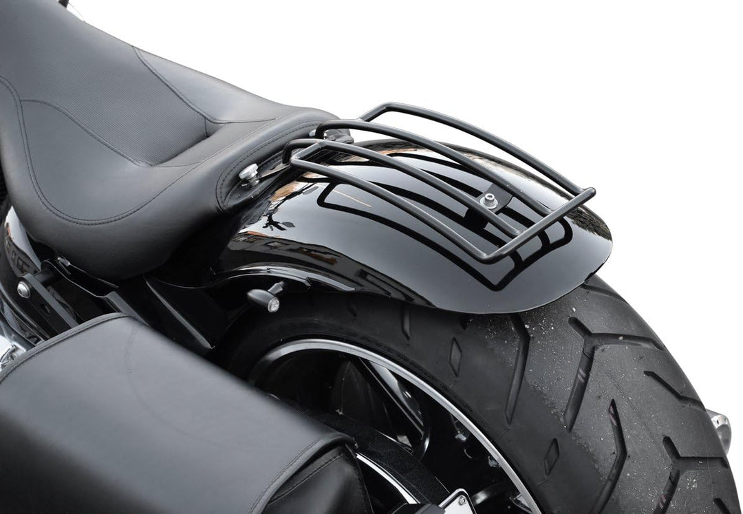 Gepäckträger schwarz für Softail Solositz und für Cruiser Harley Davidson von Buffalo Bag.