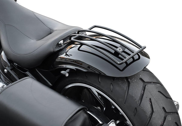 Gepäckträger schwarz für Softail Solositz und für Cruiser Harley Davidson von Buffalo Bag.