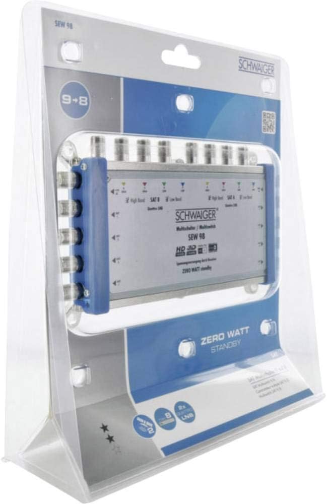 Schwaiger SEW98 531 SAT Multischalter Eingaenge (Multischalter): 9 (8 SAT/1 terrestrisch) Teilnehme