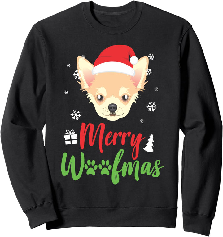 Weihnachtshund Chihuahua Frohe Woofmas Geschenk Sweatshirt
