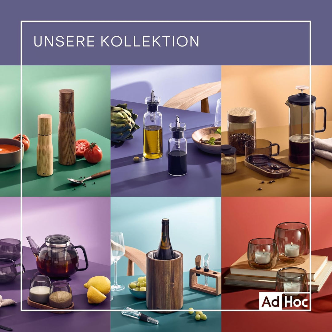 AdHoc BZ77 Set Ölspender oder Essigspender AromaPour aus Glas in Grau | elegante Olivenölflasche mit