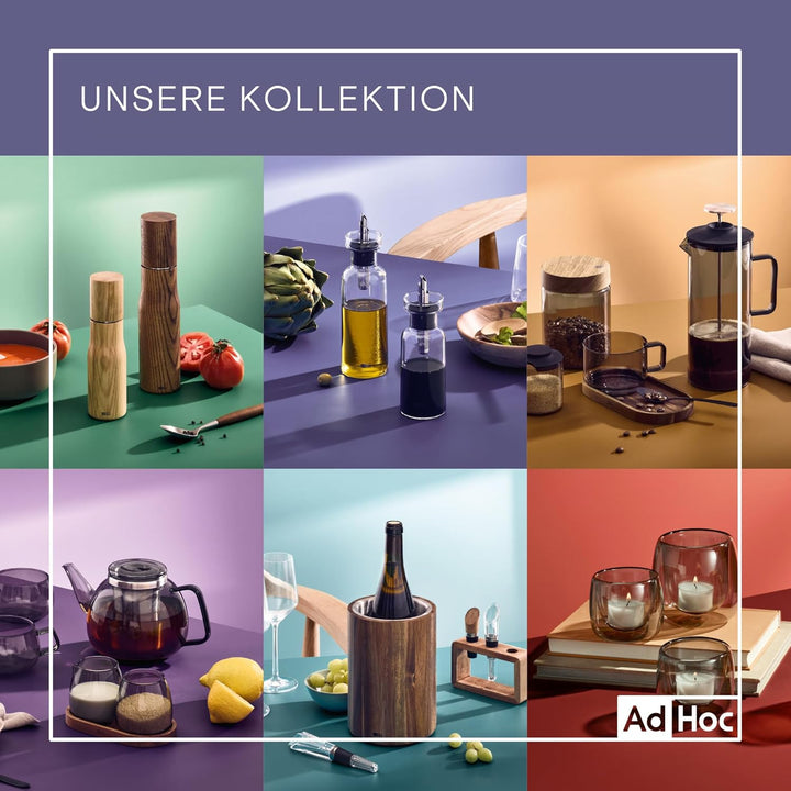 AdHoc BZ77 Set Ölspender oder Essigspender AromaPour aus Glas in Grau | elegante Olivenölflasche mit