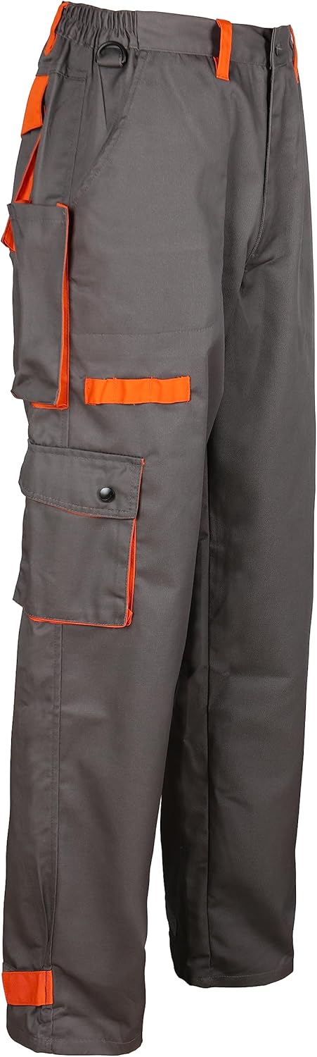 Stenso Desman Herren Arbeitshosen Bundhose - Cargohose - Grau/Orange 56, 56