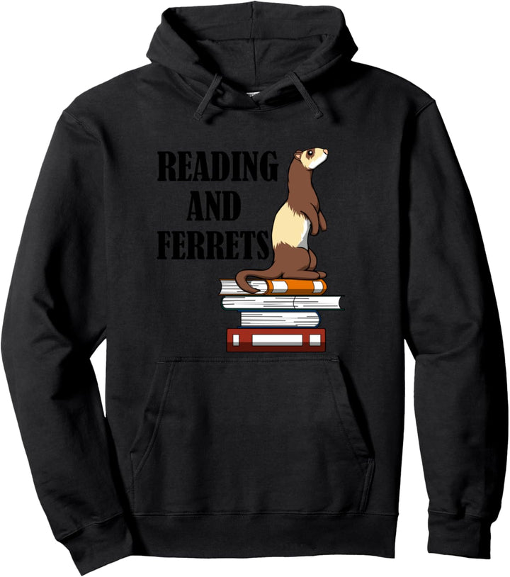 Frettchen und Bücher Lesen Netter Nager Pullover Hoodie