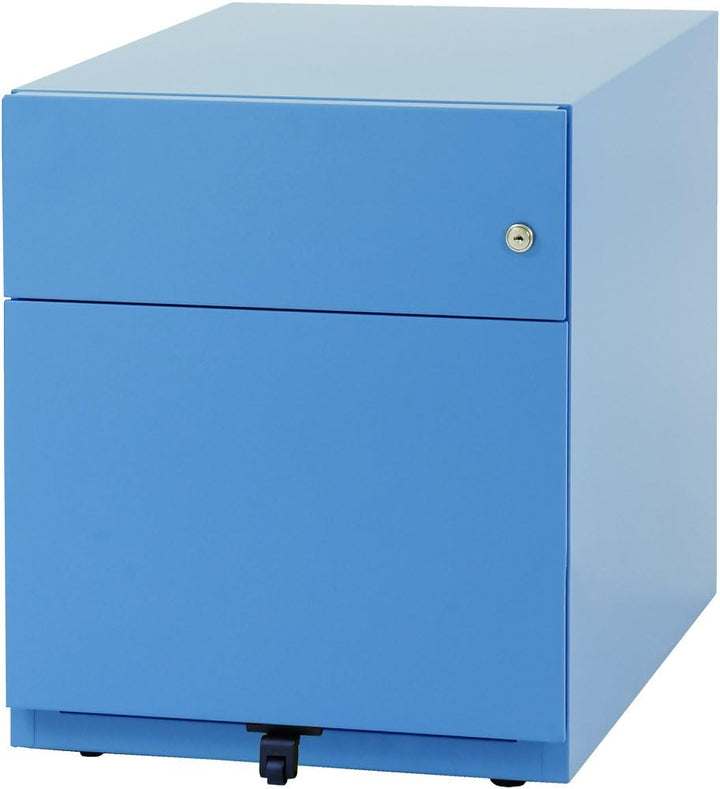 BISLEY Rollcontainer Note mit Griffleiste, 1 Universalschublade, 1 HR-Schublade, Metall, 605 Blau, 5