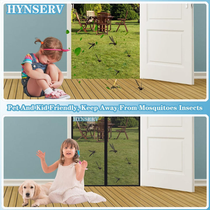 Fliegengitter Tür Magnet 140x200cm Schwarz Magnet Fliegenvorhang - Kinderleichte Klebemontage Ohne B