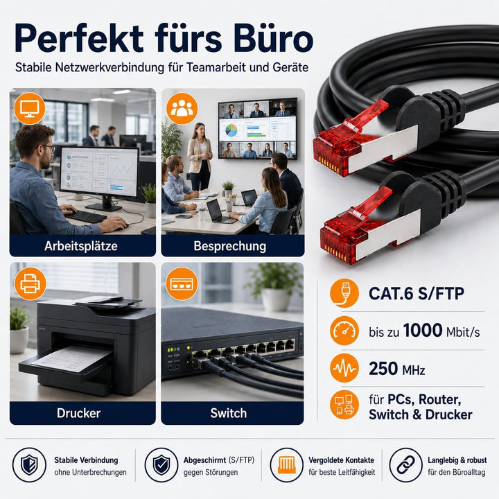 1aTTack.de 10x 3m - Cat 6 Netzwerk-Kabel Patch-Kabel Cat6 RJ45 SFTP - Grün