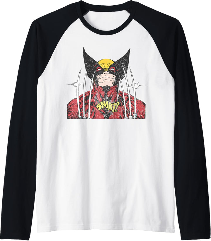 Marvel X-Men Wolverine Classic Comic Snikt Vintage Raglan