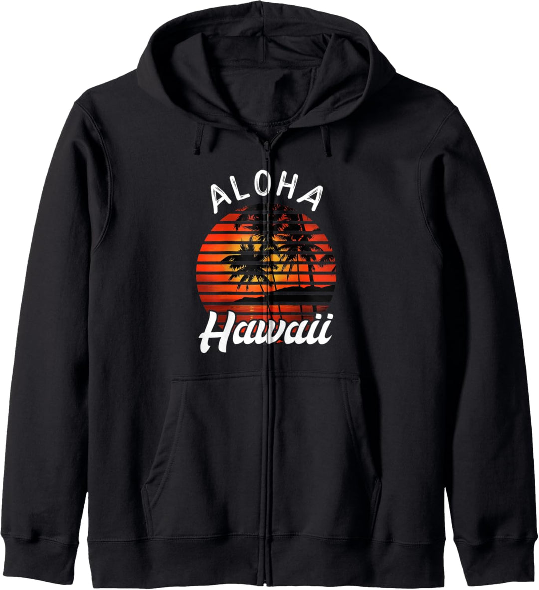 Aloha Hawaii Retro Sonnenuntergang Weinlesehawaiische Kapuzenjacke