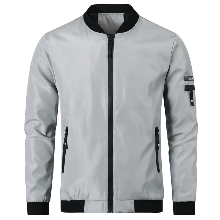 YOUTHUP Herren Übergangsjacke Leichte Sommer Freizeit Bomberjacke Outdoor Sportjacke M Grau-1801, M
