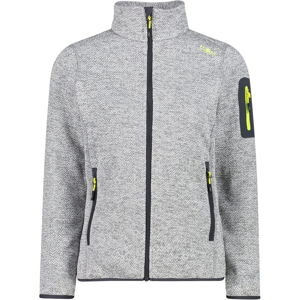 CMP Damen Fleecejacke Jacke 38 Grau-Zitrone, 38 Grau-Zitrone