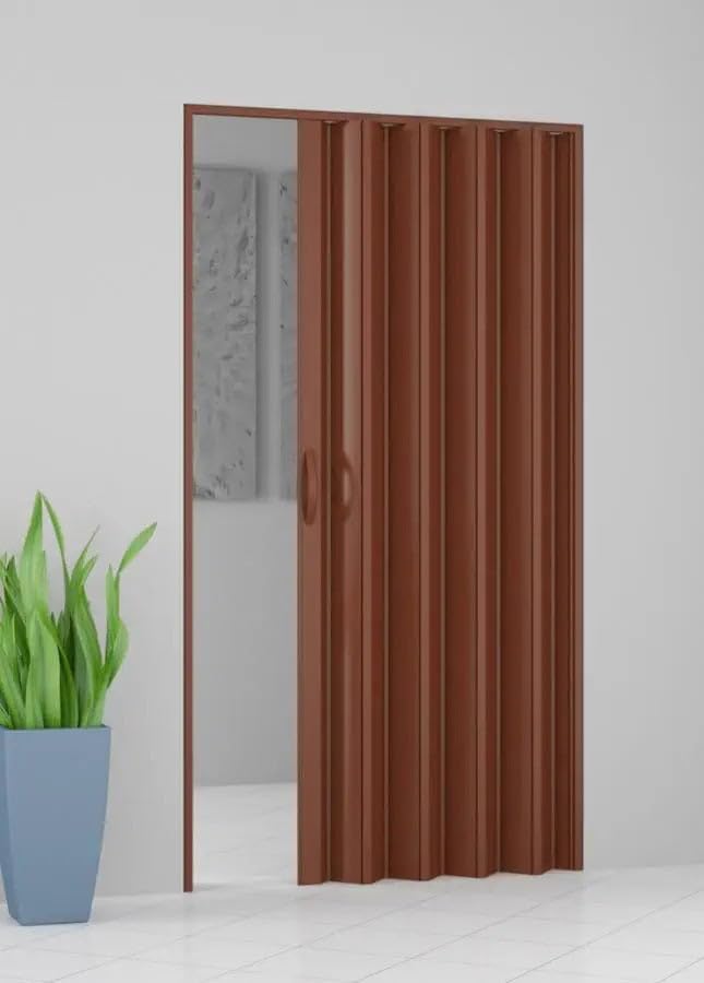 PORTE A SOFFIETTO PVC 82X210 MARRONE NOCE (085773)