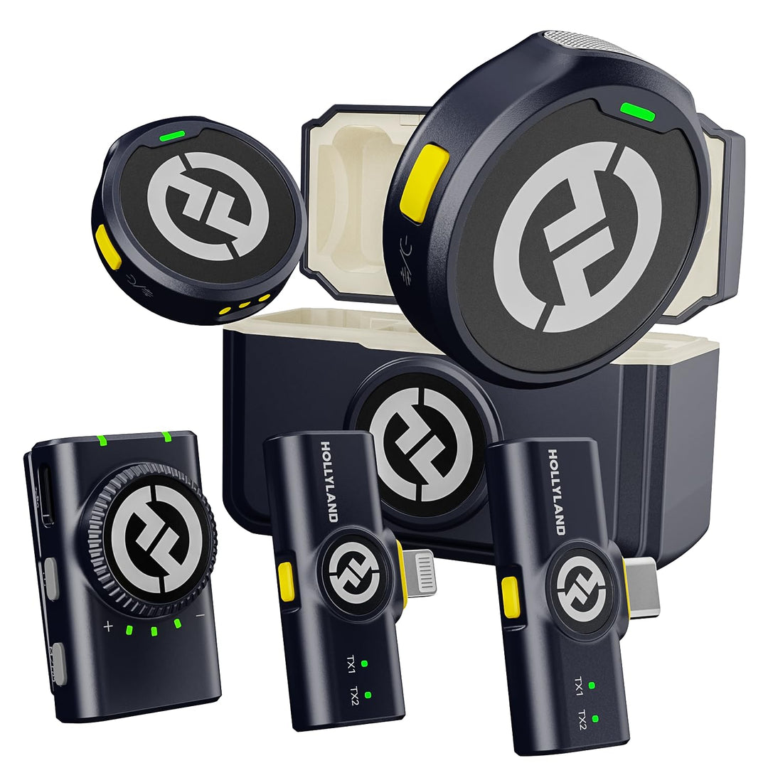 Hollyland Lark M2 Kabellos Lavalier Mikrofon für iPhone/Android/Kamera/PC/Laptop mit Lightning/USB-C