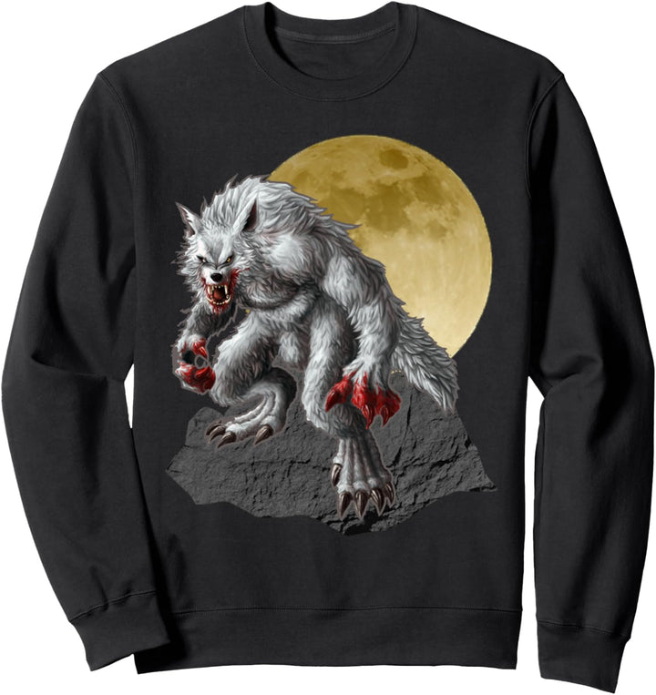 Werewolf Full Moon Scary Angry Wolf Halloween Monster Sweatshirt