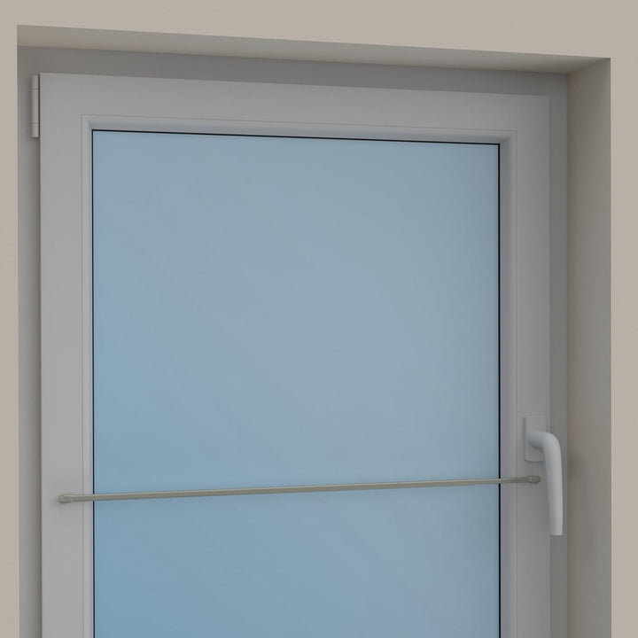 Interdeco Vitragestangen/Scheibenstangen Silbergrau (4 Stück), ausziehbar 80-140 cm, 80-140 cm