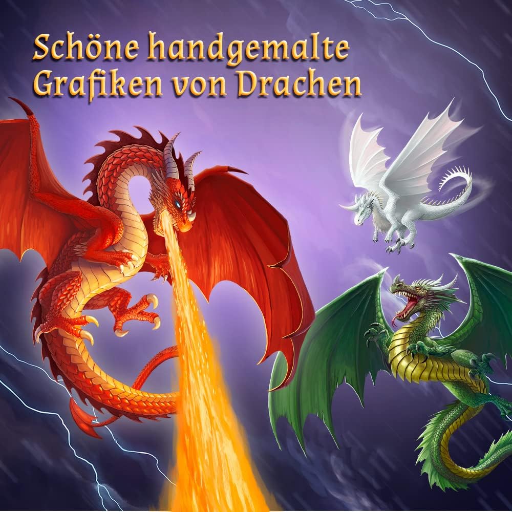 Trefl - The Book of Dragons - Das Buch der Drachen - Brettspiel, Drachenkarten, Würfel, einzigartige