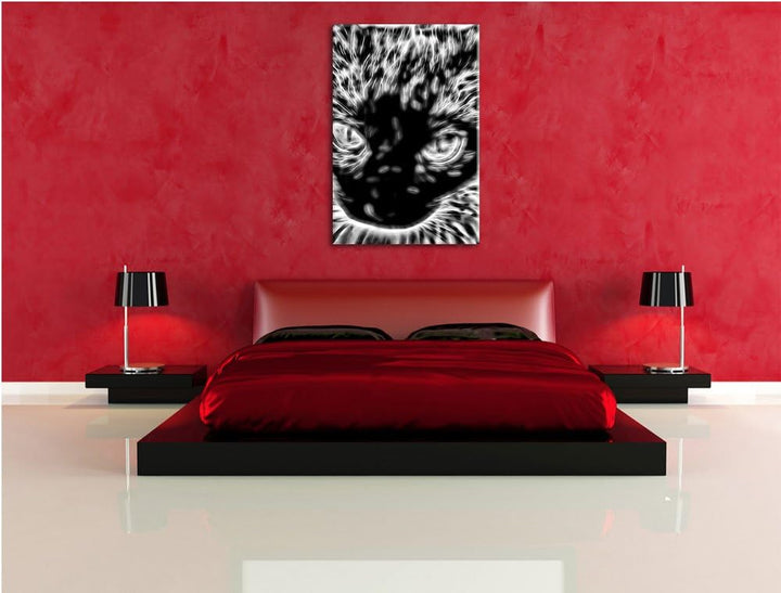 Pixxprint Siamkatze mit Augen als Leinwandbild/Grösse: 100x70 / Wandbild/Kunstdruck/fertig bespannt,