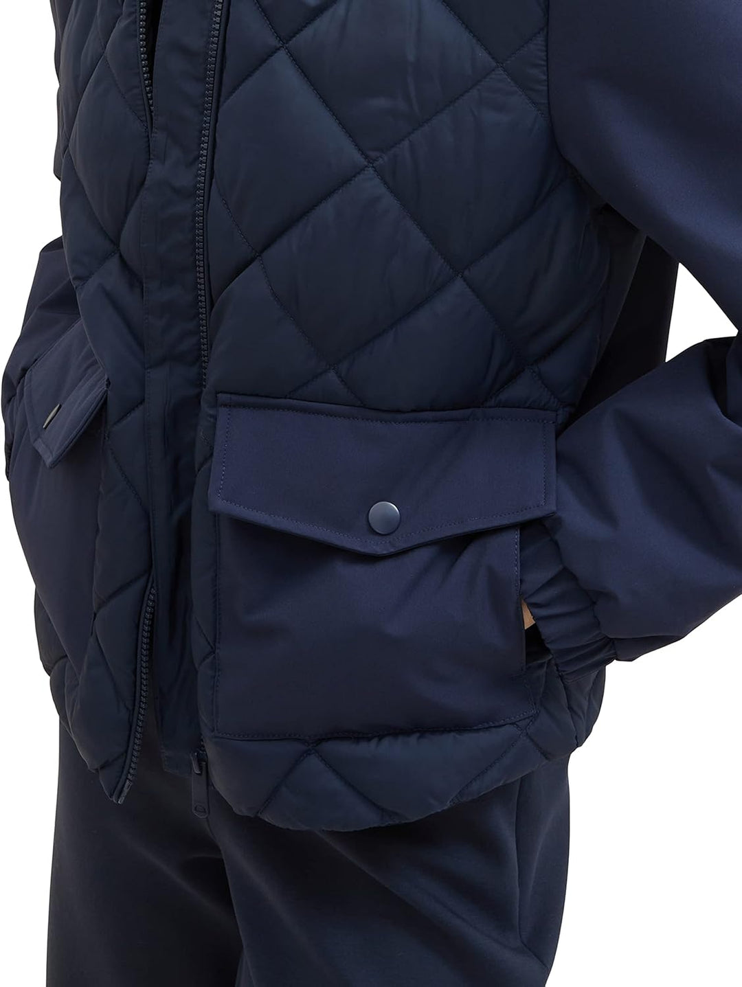 TOM TAILOR Damen Steppjacke mit Stehkragen & Taschen XL 10668 - Sky Captain Blue, XL 10668 - Sky Cap
