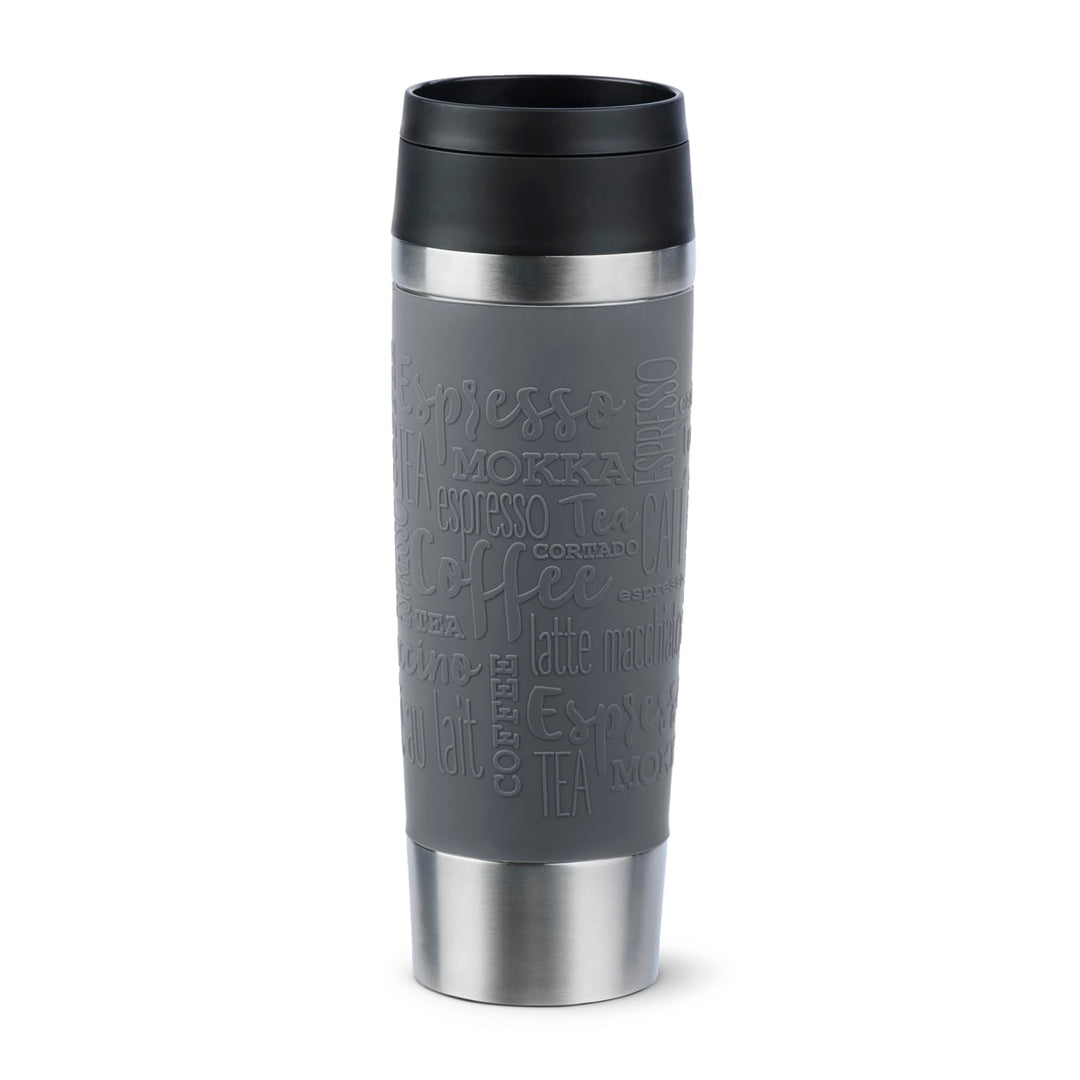 Emsa N20223 Travel Mug Classic Isolierbecher 0,5 Liter | neuer Komfort-Schraubverschluss | Edelstahl