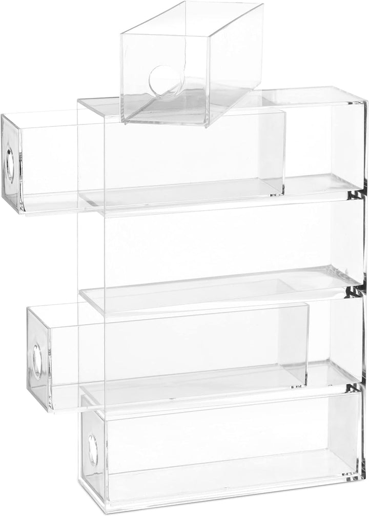 Relaxdays Schubladenbox Acryl, HBT: 6 x 25 x 17,5 cm, Hoch, Querformat, Organizer Kosmetik, Büro, 4