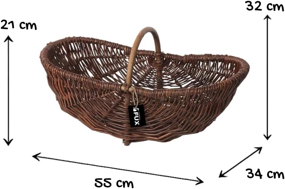 Holzkorb Weide oval ungeschält geflochten Kaminkorb 55cm