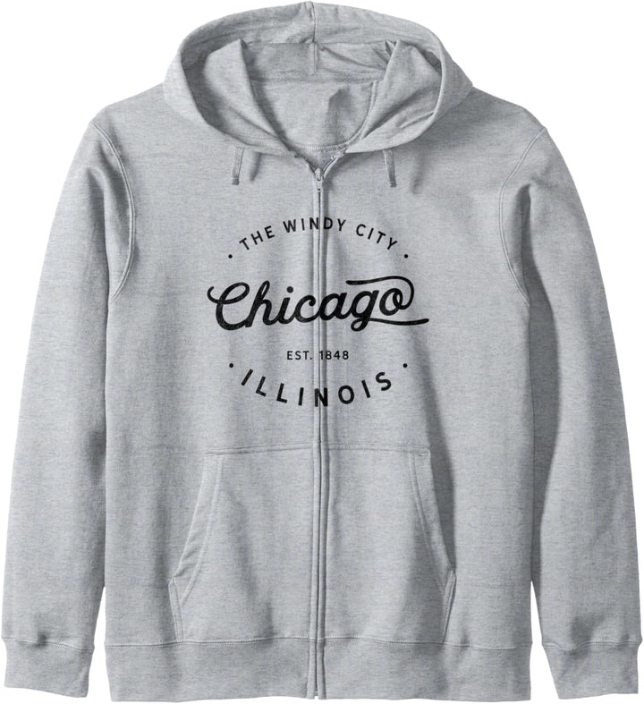 Classic Vintage Retro Chicago Illinois Windy City Souvenir Kapuzenjacke
