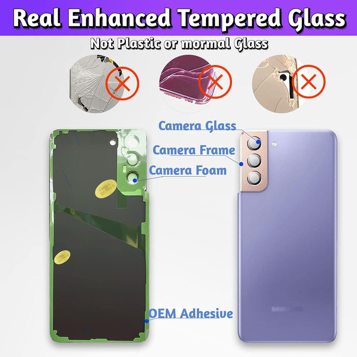 Akkudeckel für Samsung Galaxy S21+ Plus Rückseite Glas Deckel Original Backcover Ersatz Reparatur Se