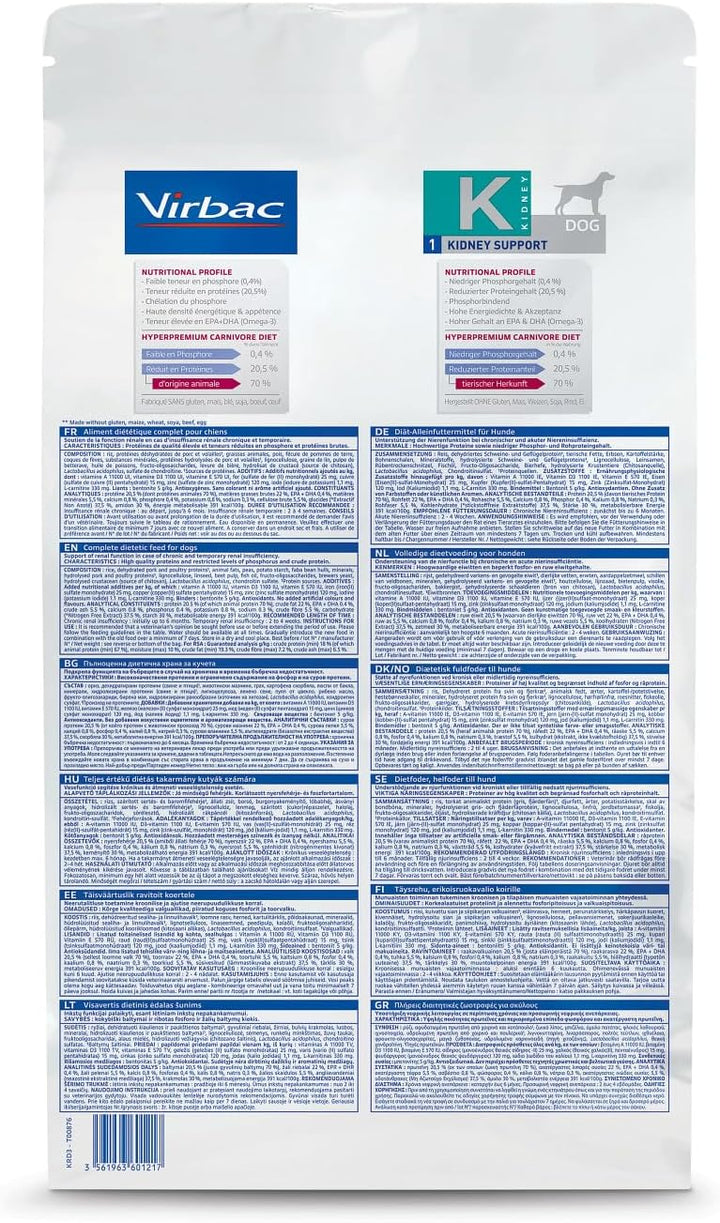 Virbac Veterinary HPM Dog Kidney Hundefutter, 3-kg-Beutel, Grösse S 3 kg (1er Pack), 3 kg (1er Pack)