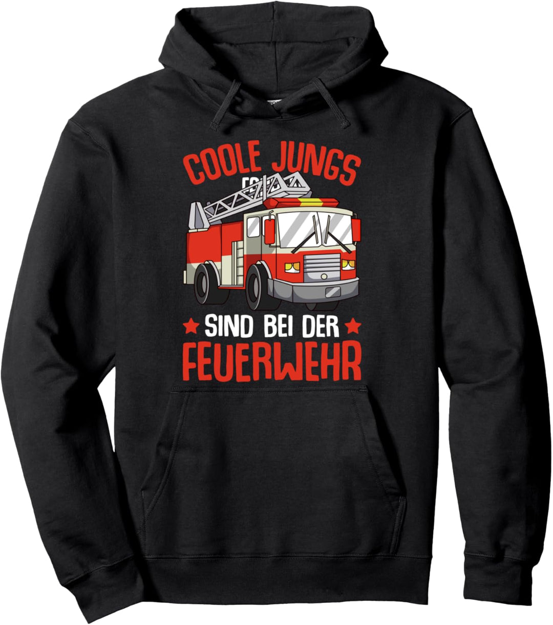 Coole Jungs gehen zur Feuerwehr Feuerwehrmann Kinder Junge Pullover Hoodie