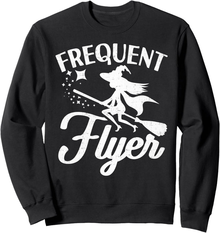 Frequent Flyer Halloween lustiger Hexenbesen fliegend gruselig Sweatshirt
