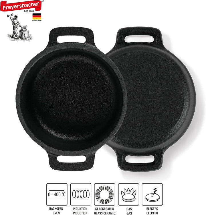 Mini Cocotte 9 cm Gusseisen Emailliert Kleiner Topf mit Deckel, Handgeschmiedeter Emaille Topf Antih