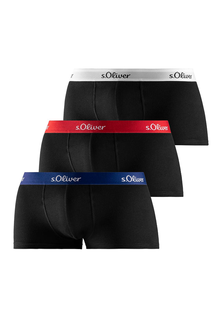 s.Oliver Pack Basic - Herren - Hip-Short/Pant - Unterwäsche, 3x Schwarz Gekontert M