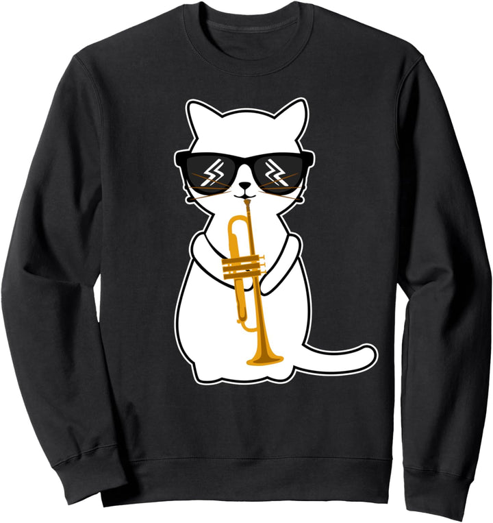 Lustige, Trompete spielende Katze - Trompeter Sweatshirt