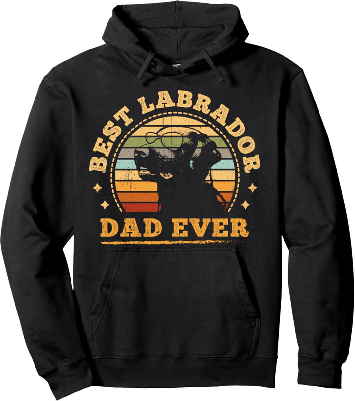 Best Lab Dad Ever Vintage Retro Pullover Hoodie
