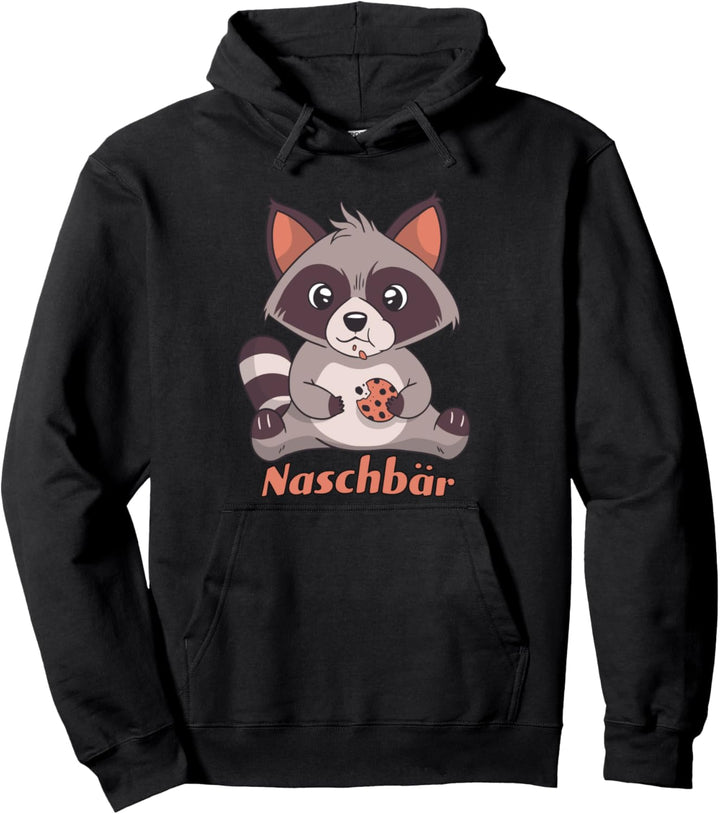 Waschbär Naschbär I süss witziges Cartoon Pullover Hoodie