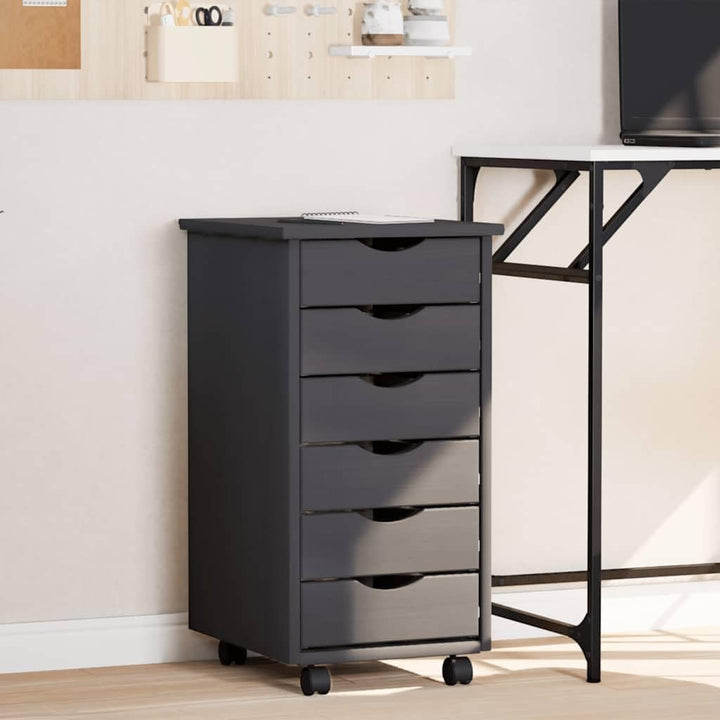 vidaXL Rollschrank, Rollcontainer mit 6 Schubladen, Kommode Schubladenschrank mit Rollen, Büroschran