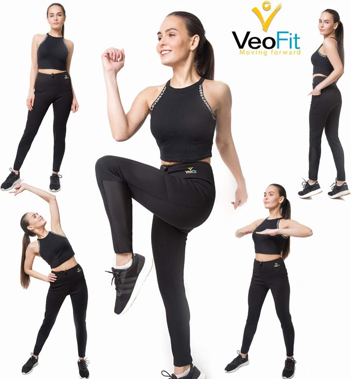 VeoFit Neoprenhose Thermo Leggings Damen Black S, Black S
