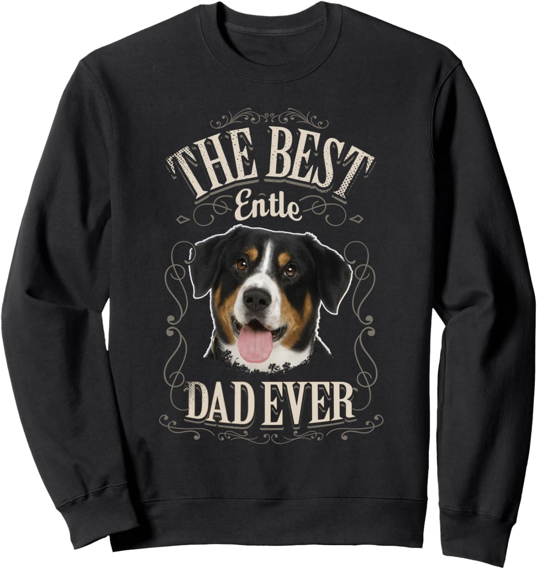 Best Entle Dad Ever Entlebucher Sennenhund Hund Vintage Mann Sweatshirt