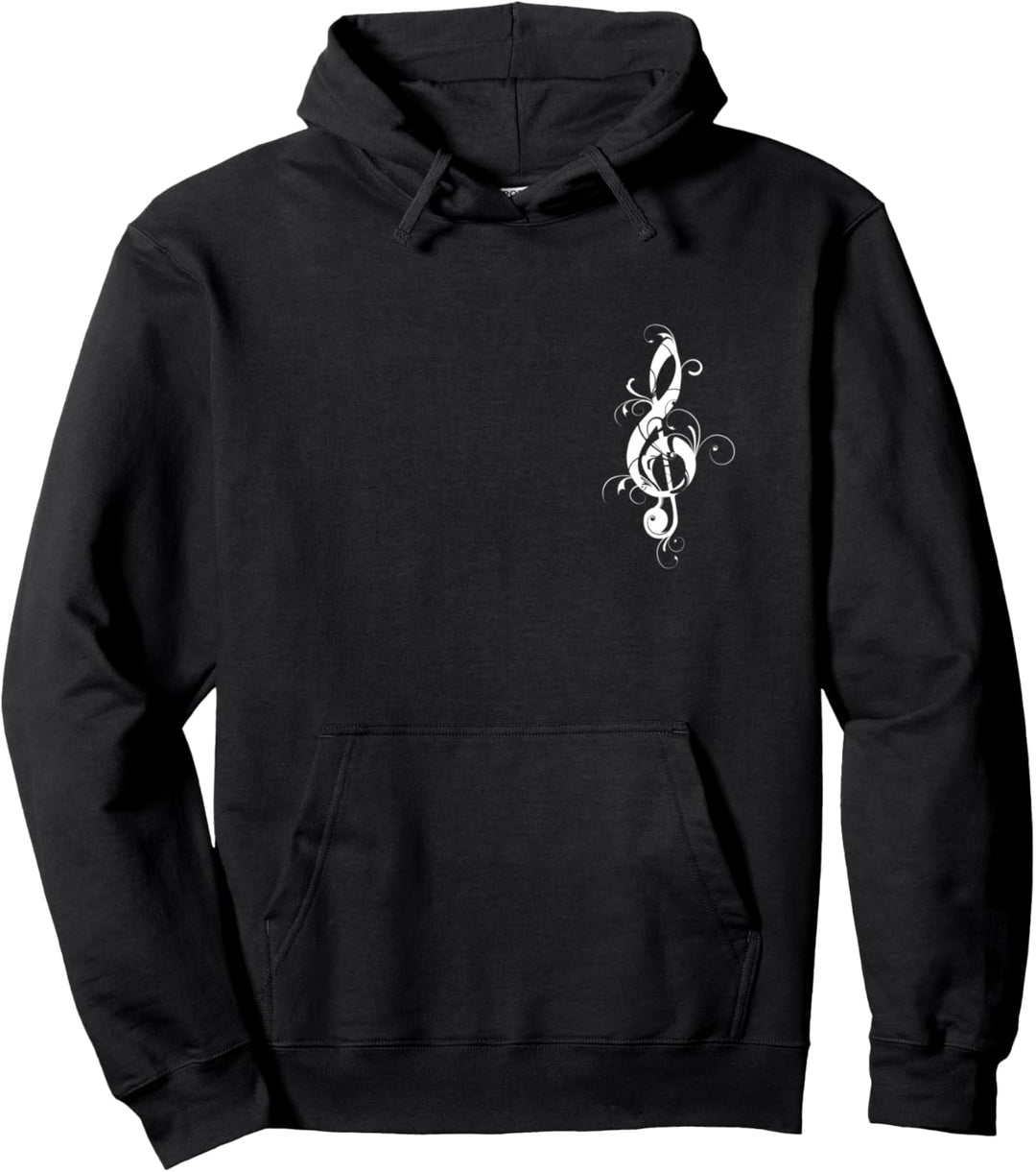 Violinschlüssel, Notenschlüssel, floral, Musik, Musiknote, Pullover Hoodie