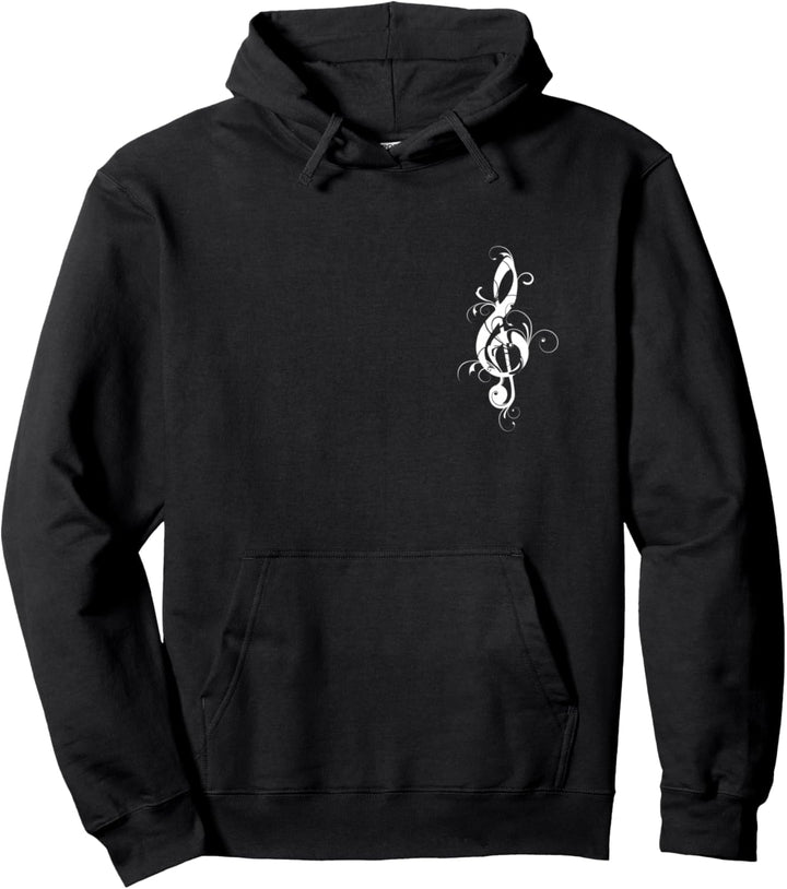 Violinschlüssel, Notenschlüssel, floral, Musik, Musiknote, Pullover Hoodie