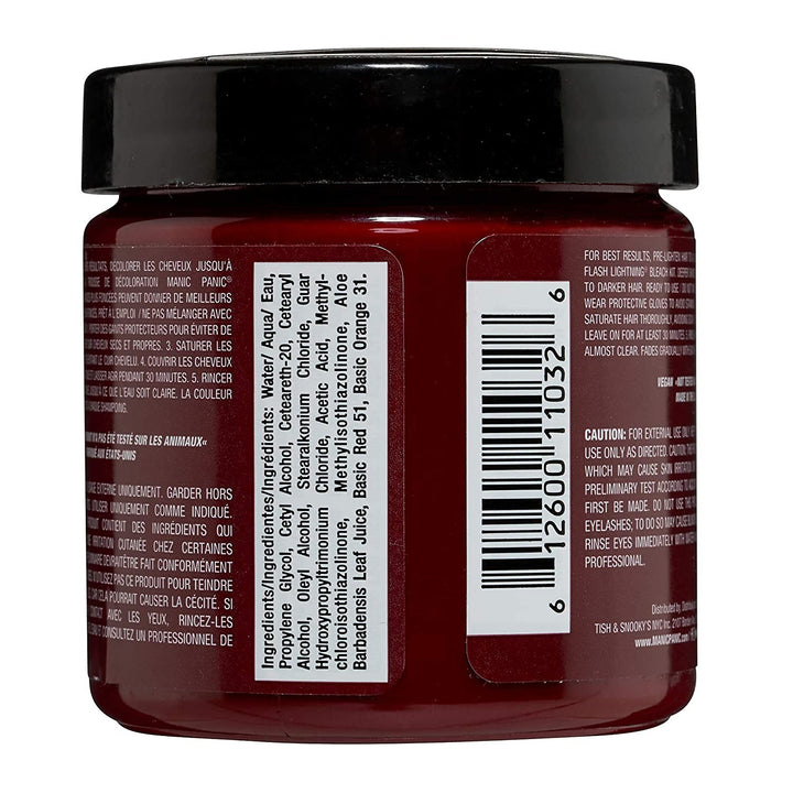 Manic Panic Vampire Red Classic Crème, vegane, tierversuchsfreie, semi-permanente Haarfarbe, 2 x 118