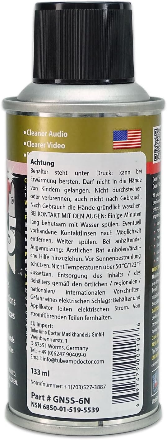 Caig DeoxIT GN5S-6N Gold Kontaktspray mit keepdrum Mikrofasertuch