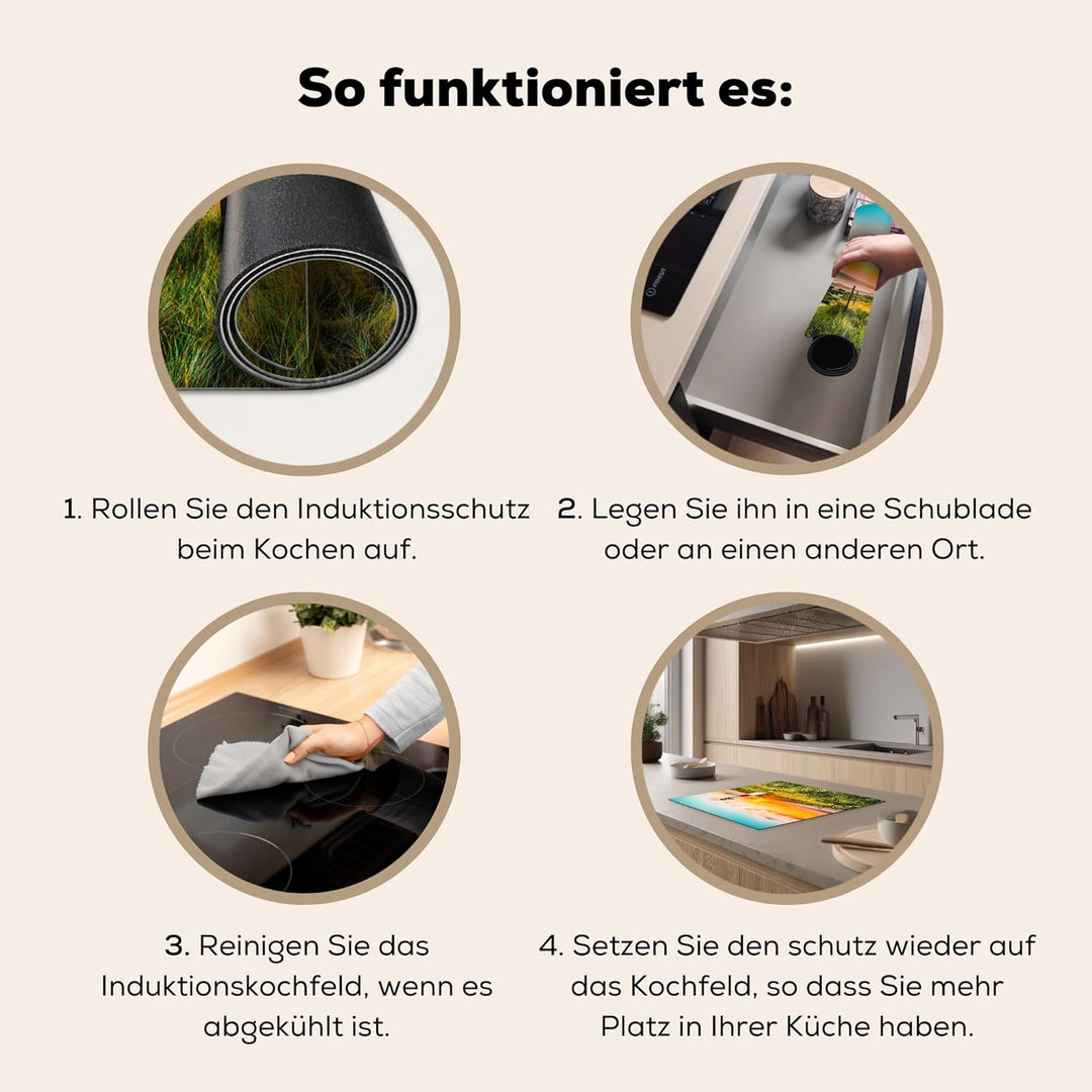 Herdabdeckplatte Einteilig Herdabdeckung Abdeckplatte für Ceranfeld Abdeckung Induktionskochfeld Auf